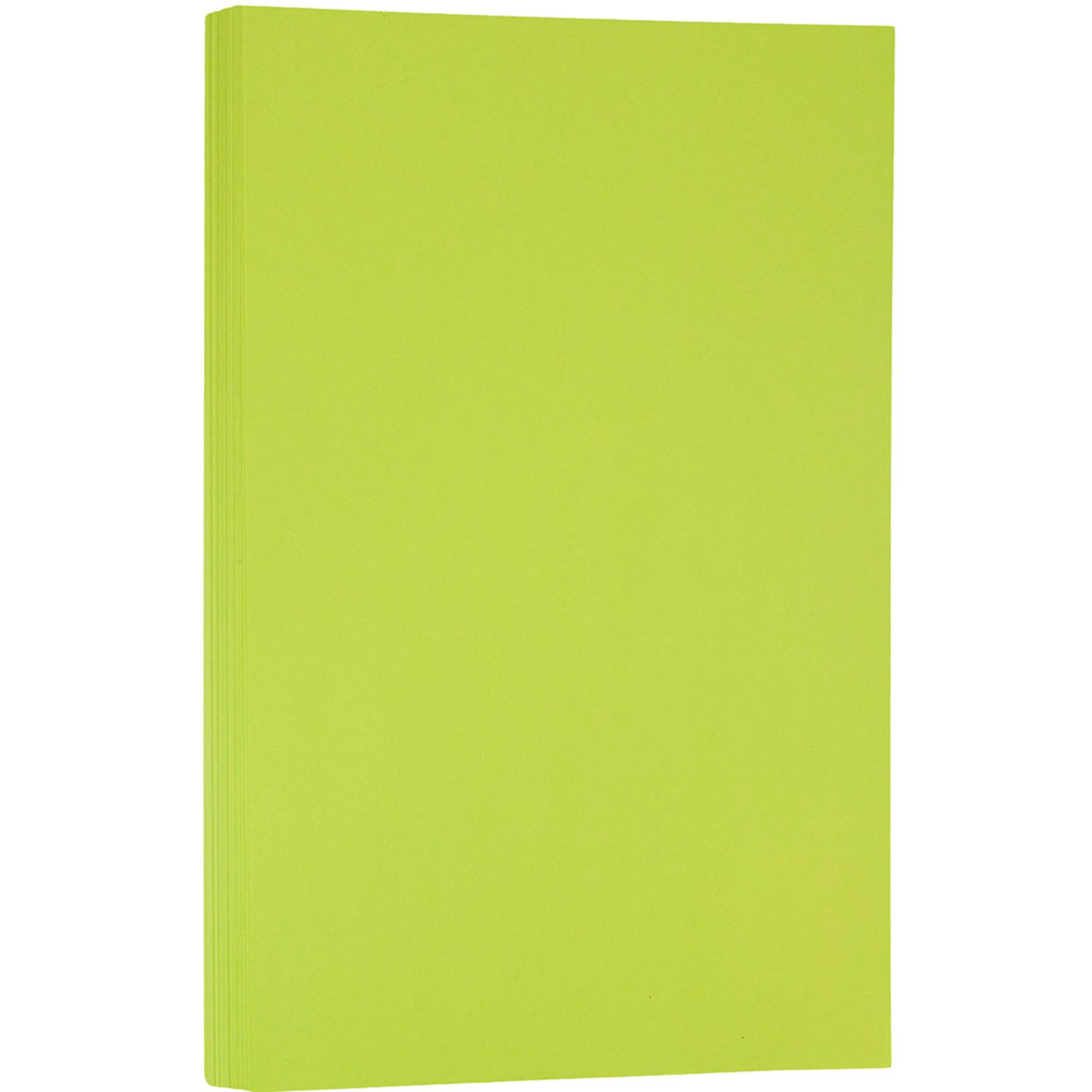 JAM Paper Ultra Lime Green Bright Hue 8.5" x 14" 24lb. Recycled Colored Legal Paper, 500 Sheets